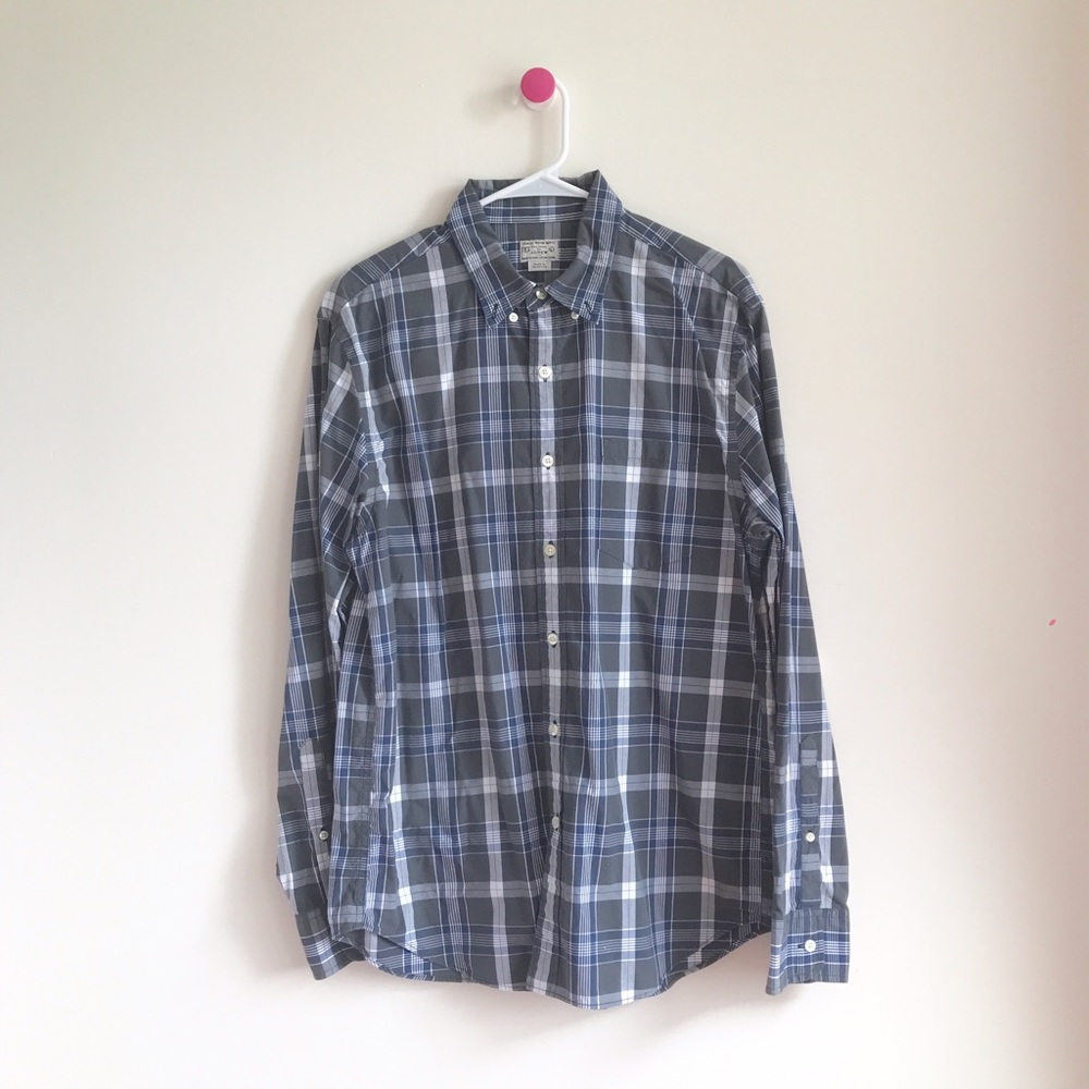 J. Crew blue gray long sleeve button down shirt