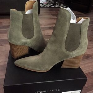 Olive Green Kendall + Kylie Finley Ankle Boots