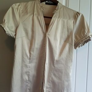 Cream colored silk Limited size L shirt