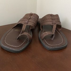 Genuine leather!...Comfy sandals. Gently worn.