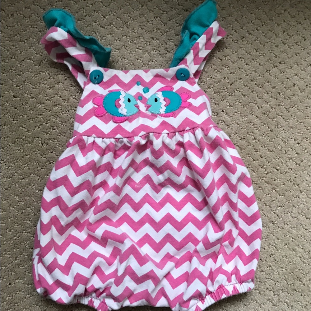 Baby girl fishy bubble romper