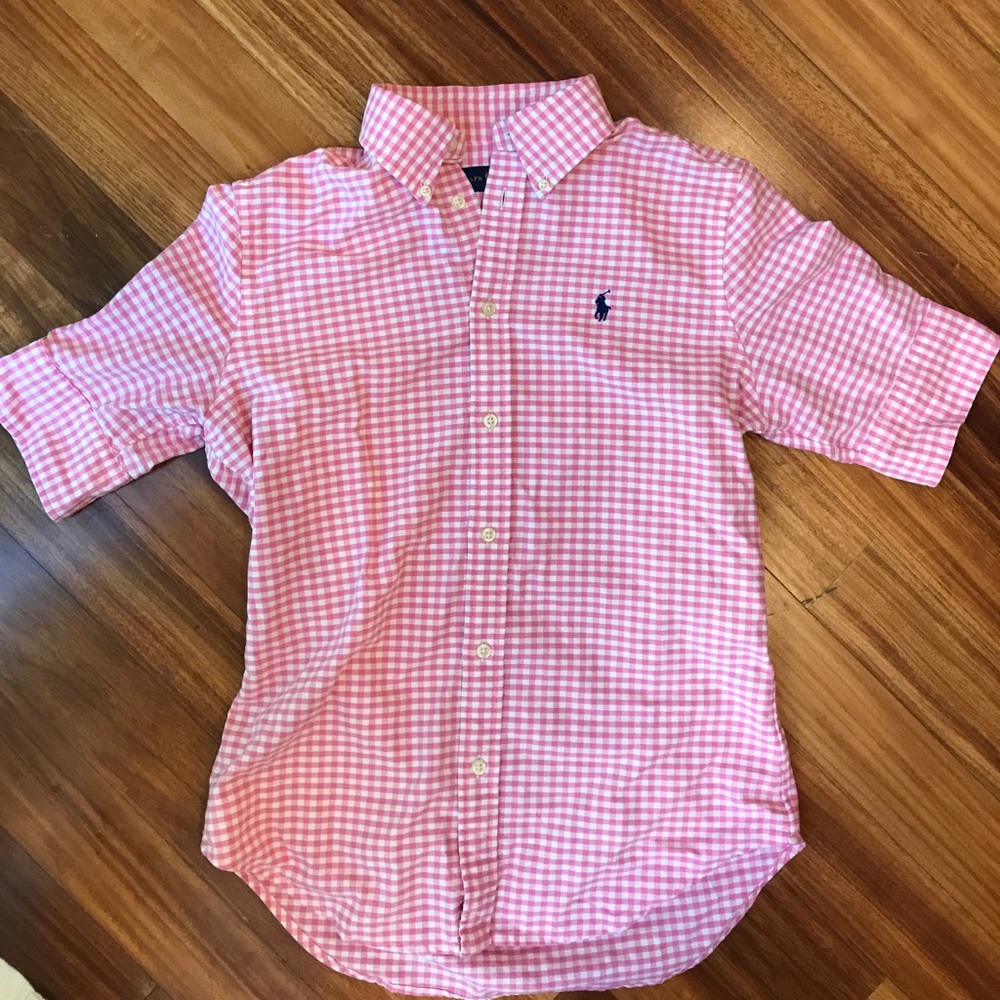Ralph Lauren women's pink striped polo top new