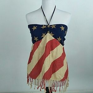 4th of July flag halter top hippie laundry
