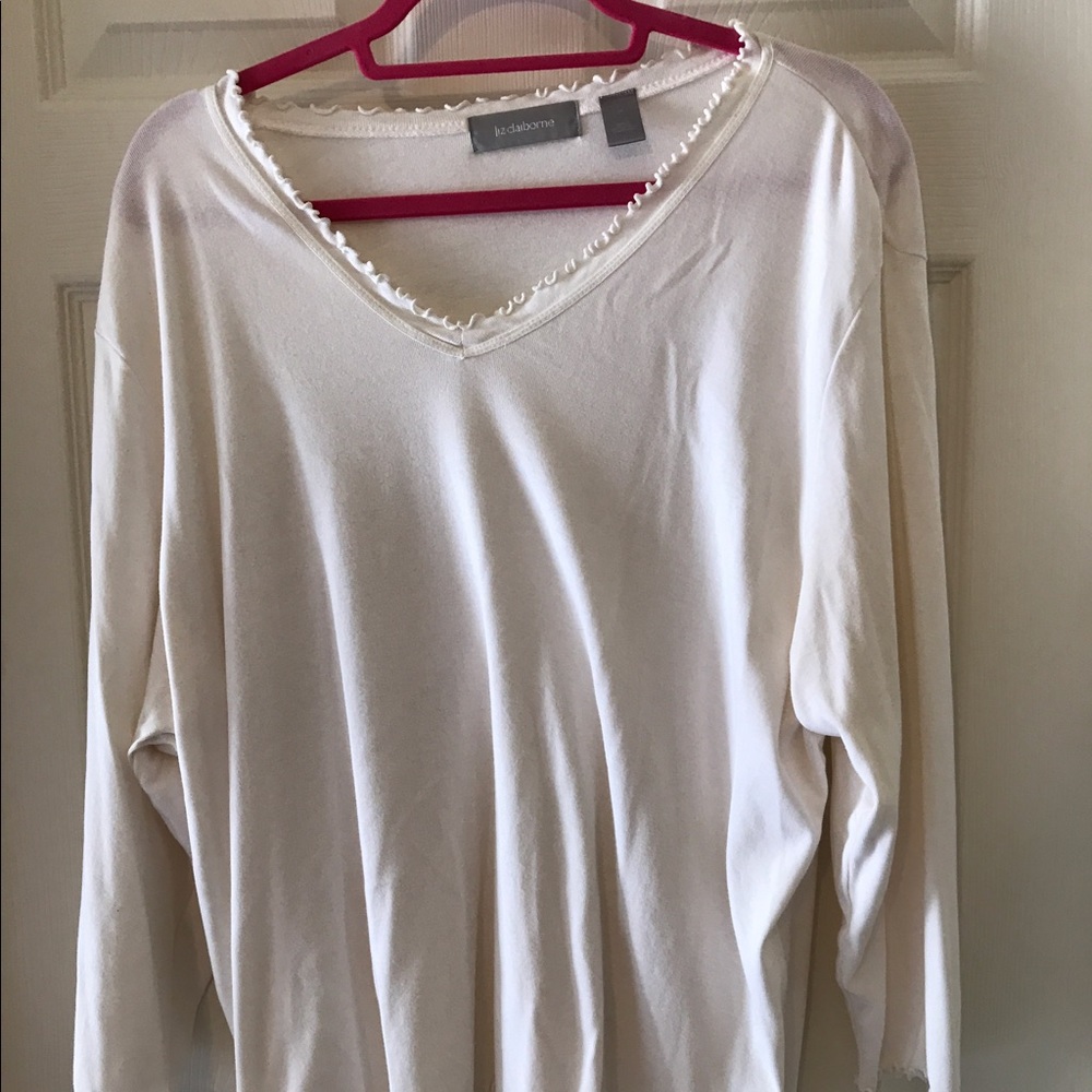 Liz Claiborne 3x 24 white blouse
