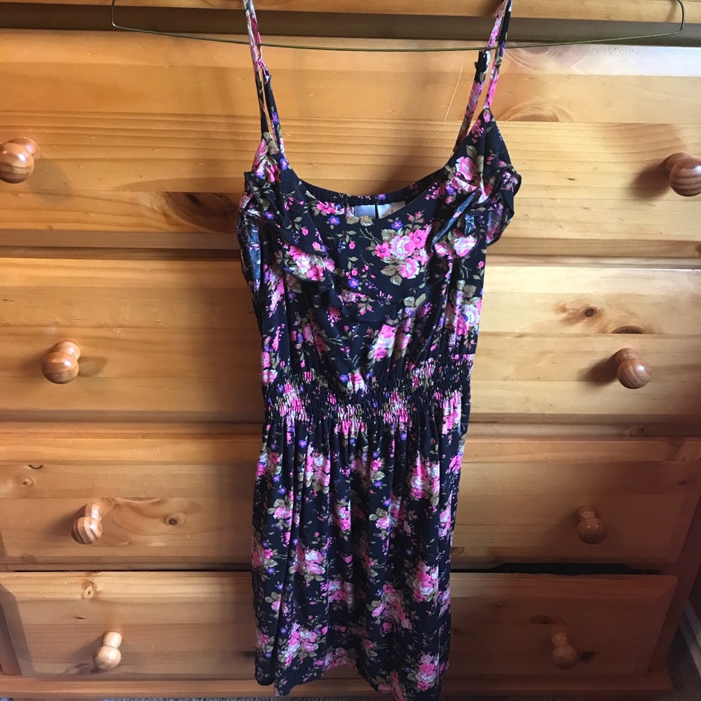 Black and pink flowered dress