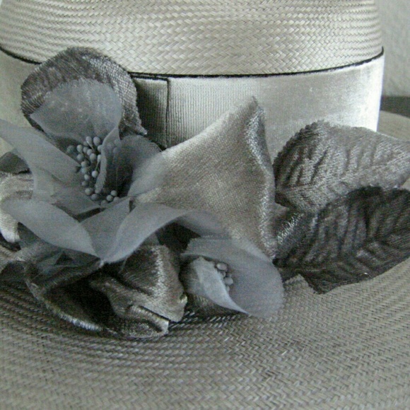 Joe Bill Miller Straw Fedora Hat Floral Decoration Silver Grey main image 15