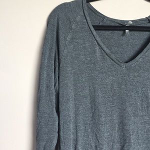 Grey BKE Long Sleeve V-neck Shirt