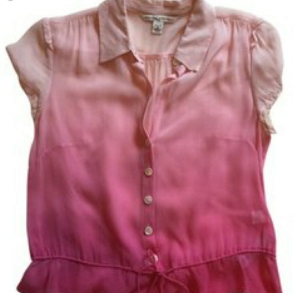 ombre pink sheer Banana Republic shirt