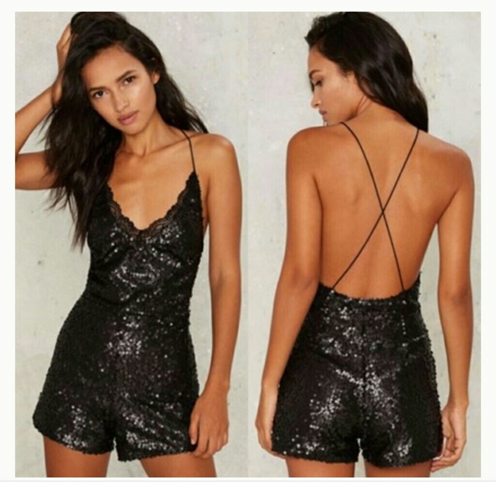 Nasty Gal sequin romper