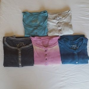 Lot of 5 Old Navy Medium Henley Long Sleeve Tees