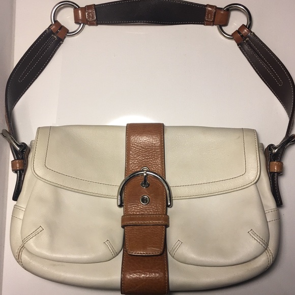 Coach Handbags - 💯% Authentic Coach Soho White/Brown Leather