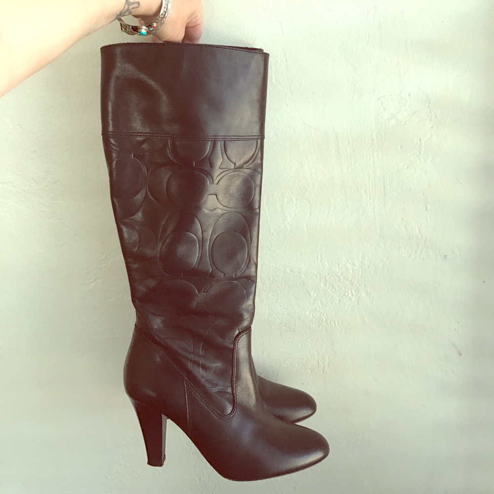 Coach Millie black leather boots sz 5.5