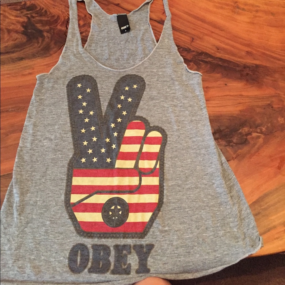 Obey razor back tank top