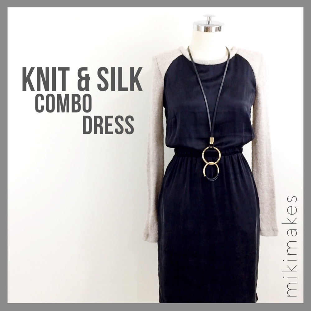 [ amadi ]  NWT tabetha combo silk dress
