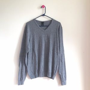H&M heathered gray long sleeve v-neck sweater