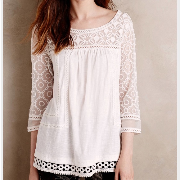 Anthropologie Tops - ✨ANTHROPOLOGIE Meadow rue Mantra Lace Tee✨