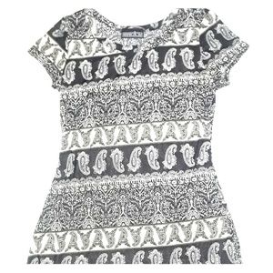 Black and Cream Paisley Dress