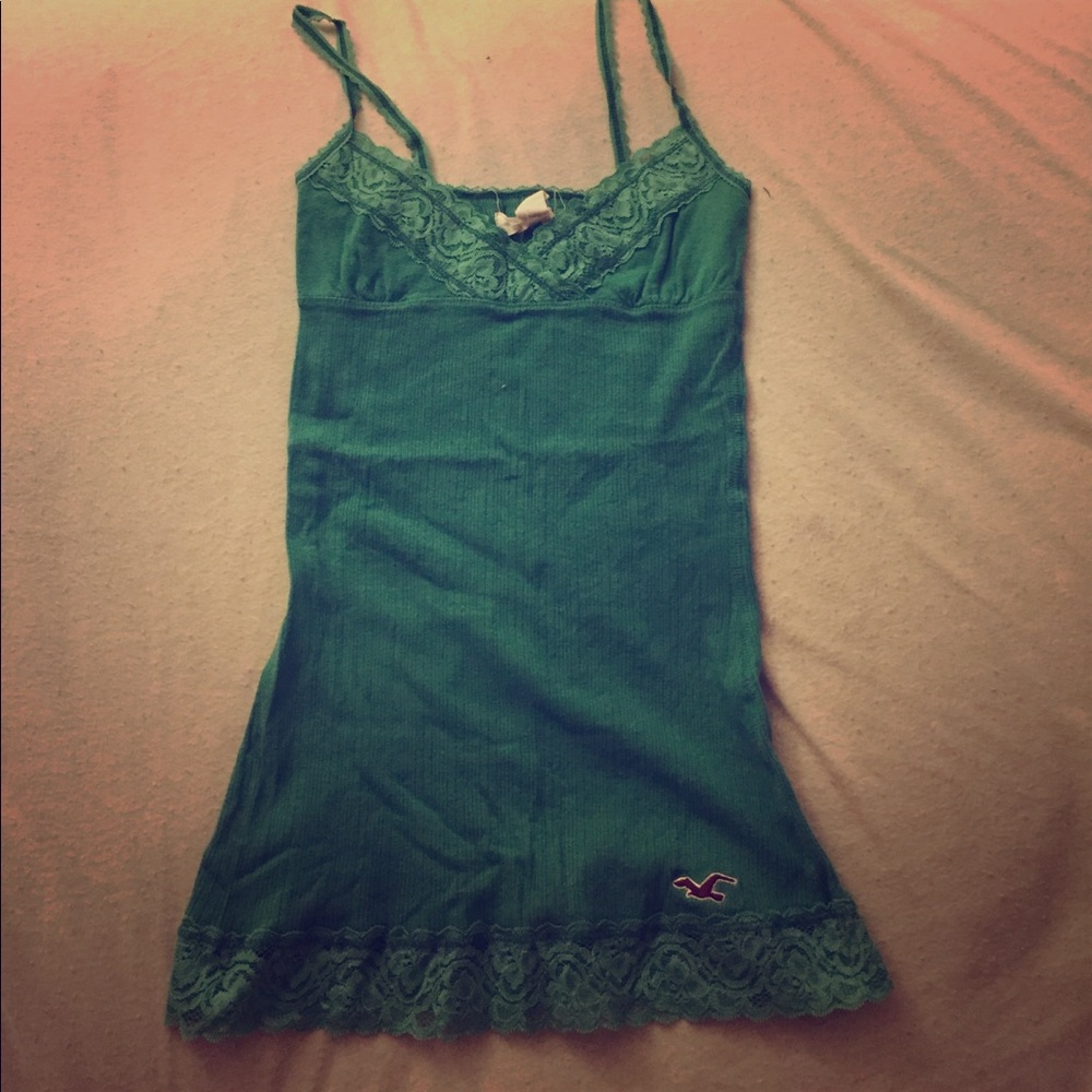 Green Hollister tank top