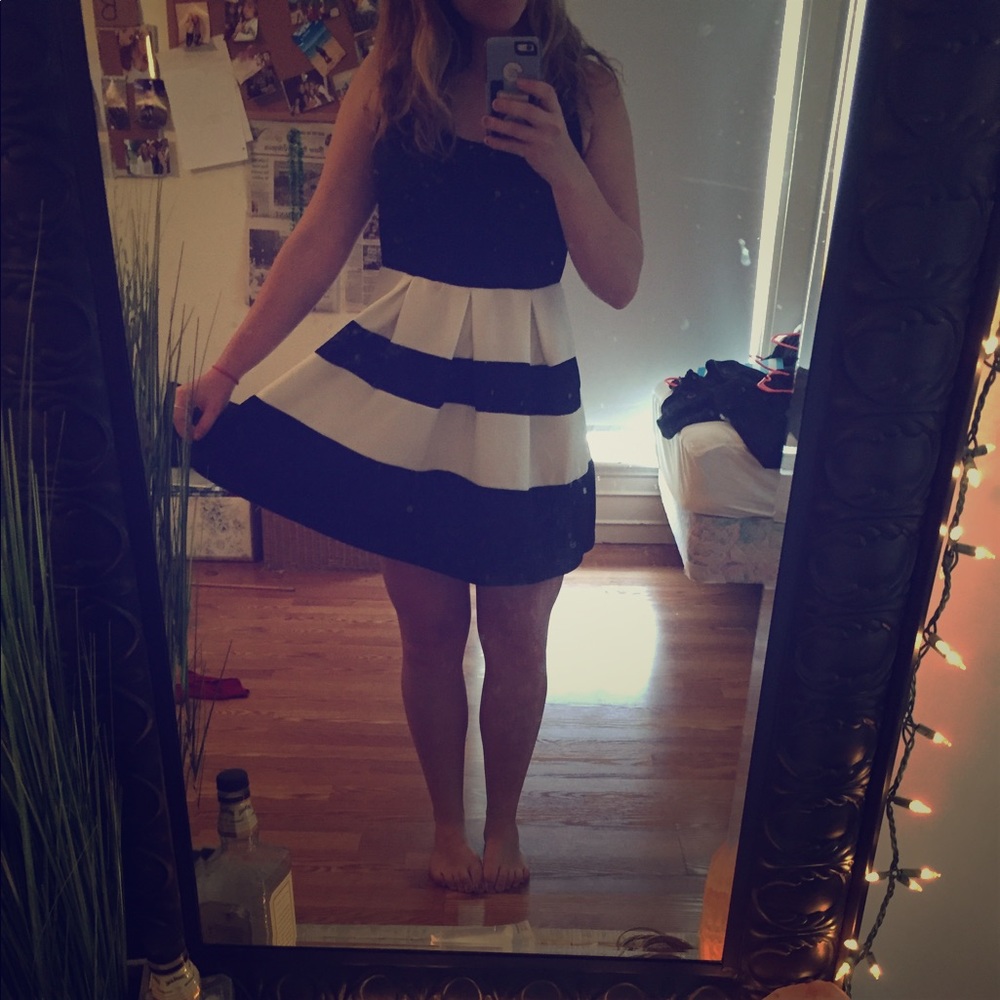 Black and White Flirty Dress