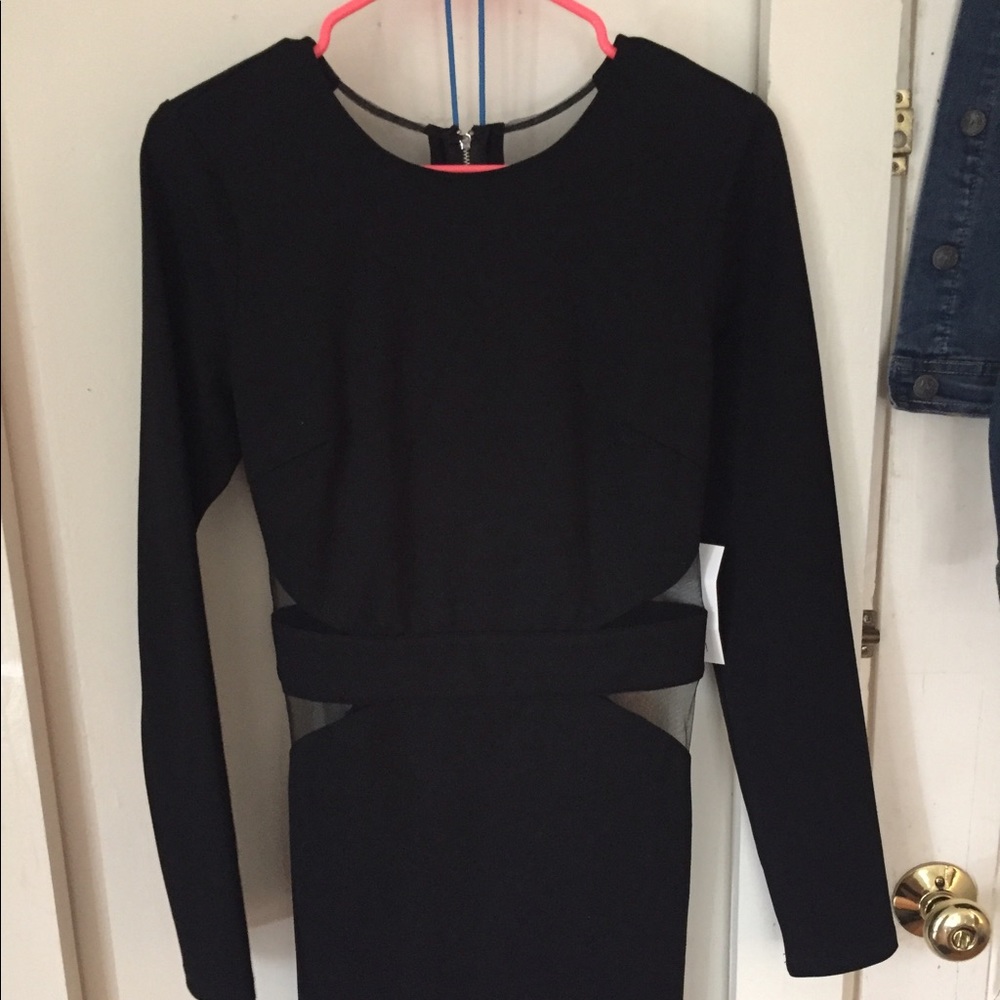 Black Mesh Mini Dress