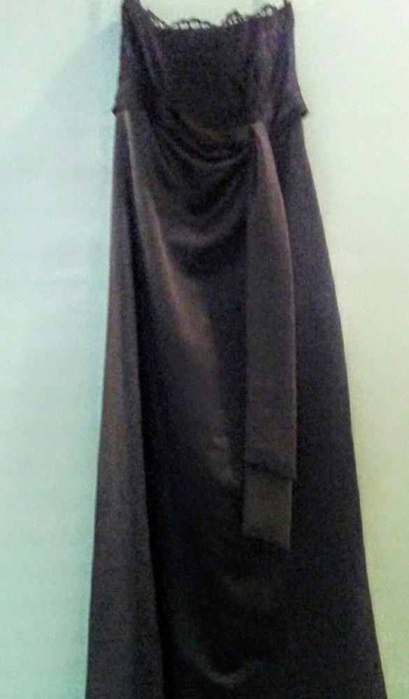 Black semi formal strapless dress