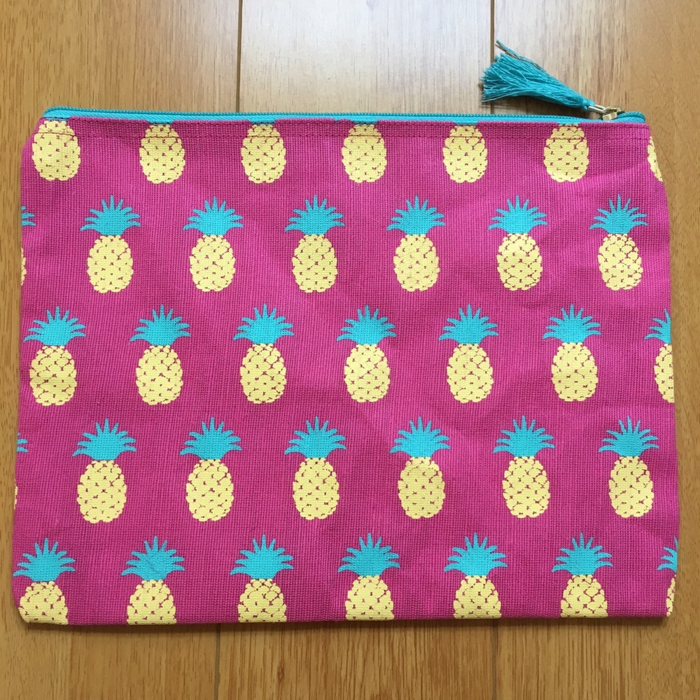 Pink Pineapple Print Clutch