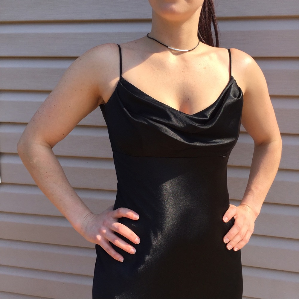 David's Bridal Black formal dress w lining SZ 2