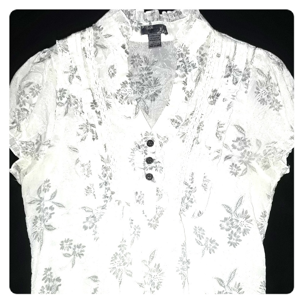 Poetry White and Grey Floral Blouse