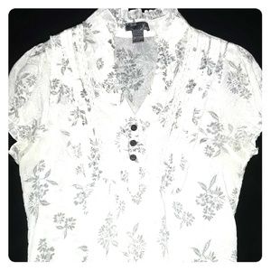 Poetry White and Grey Floral Blouse