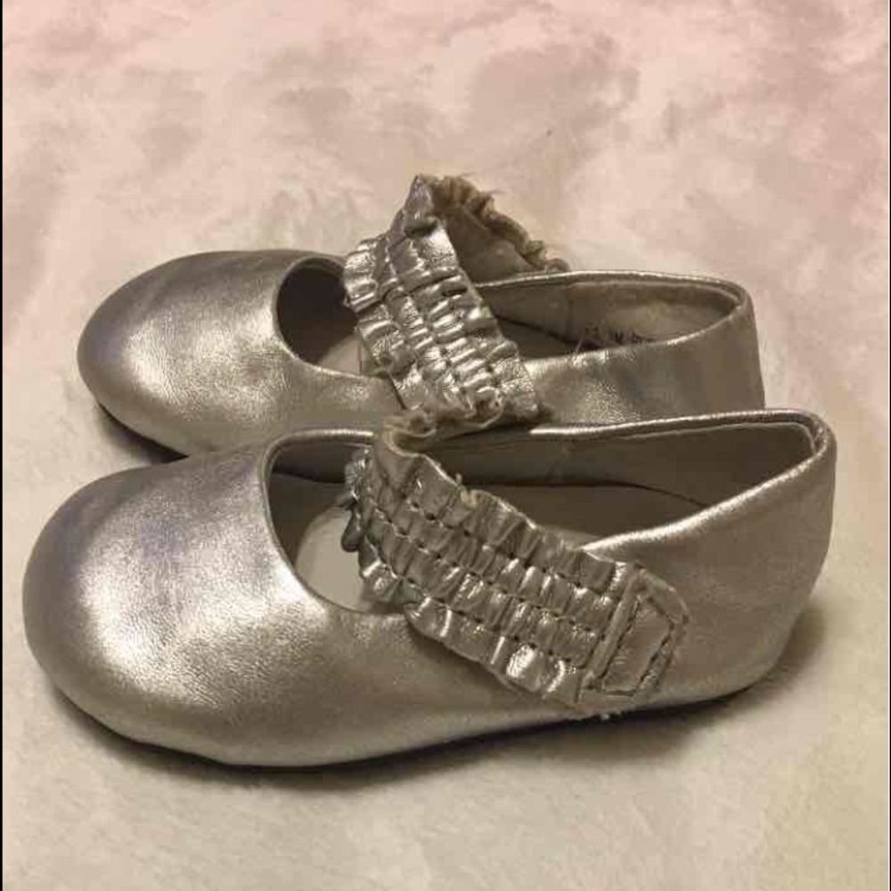 Baby girl silver dress shoes