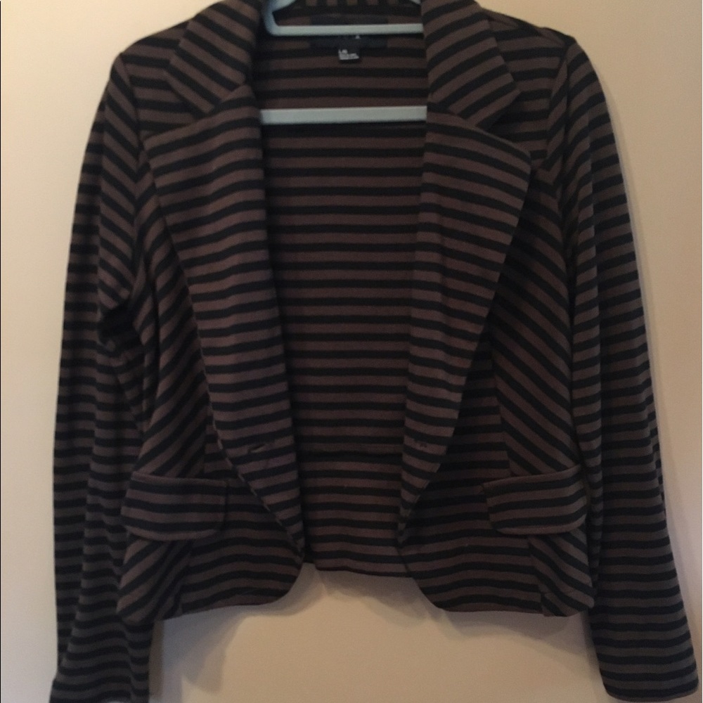 Brown and Black Striped Blazer