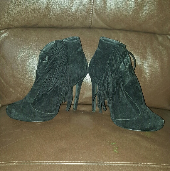 Black Suede Ankle Boots - Picture 1 of 3