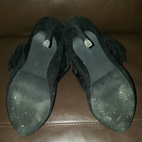 Black Suede Ankle Boots - Picture 2 of 3