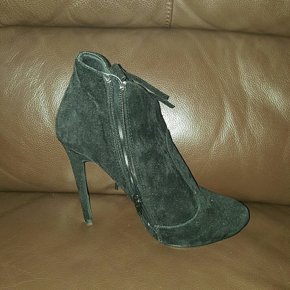 Black Suede Ankle Boots - Picture 3 of 3