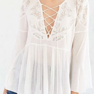 Urban Outfitters Ecoté White Lace Blouse