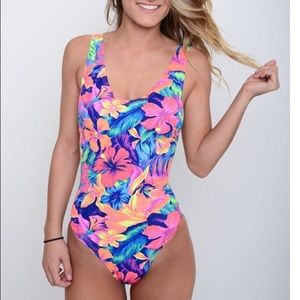 Shop Eat Sleep Rave Neon Tropical Bodysuit