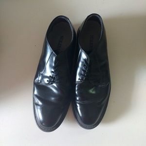Black leather shoes
