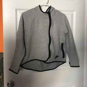 Gray Nike zip up hooded jacket