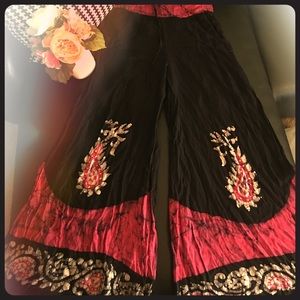 Tie Die boho chic wide leg pants