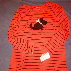 New Long Sleeve Tunic with a Beaded Scottie Dog