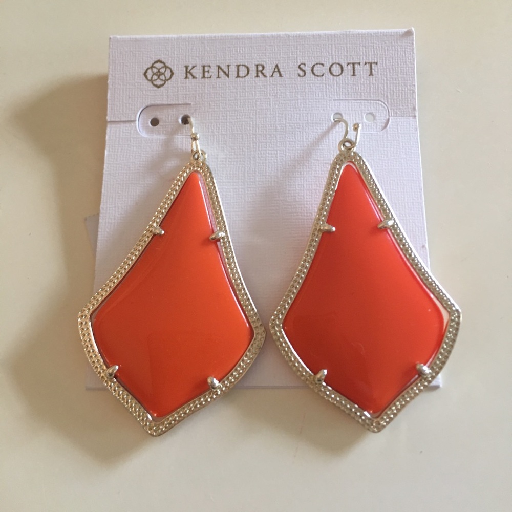 Orange and gold Kendra Scott Alexandra earrings