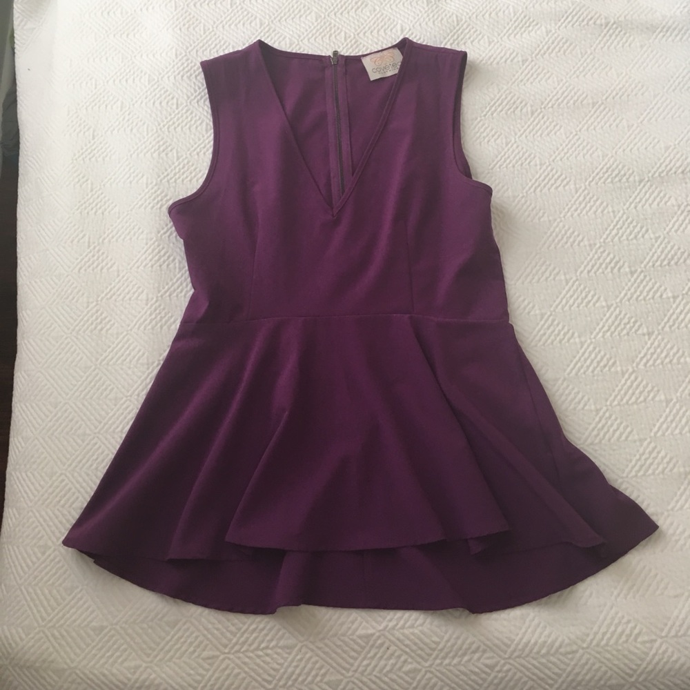 Covered Clothing Purple Peplum Top