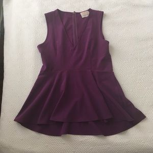 Covered Clothing Purple Peplum Top
