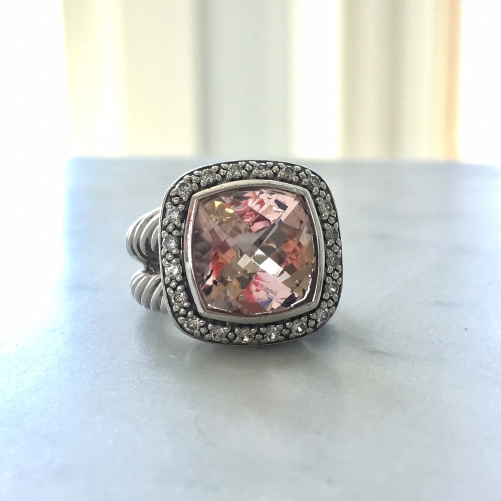 David Yurman Morganite Albion Ring with Diamonds
