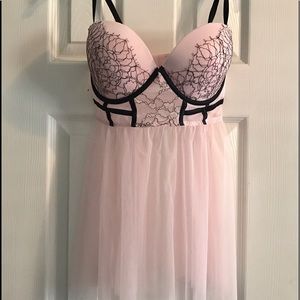 VS powder pink push up lingerie
