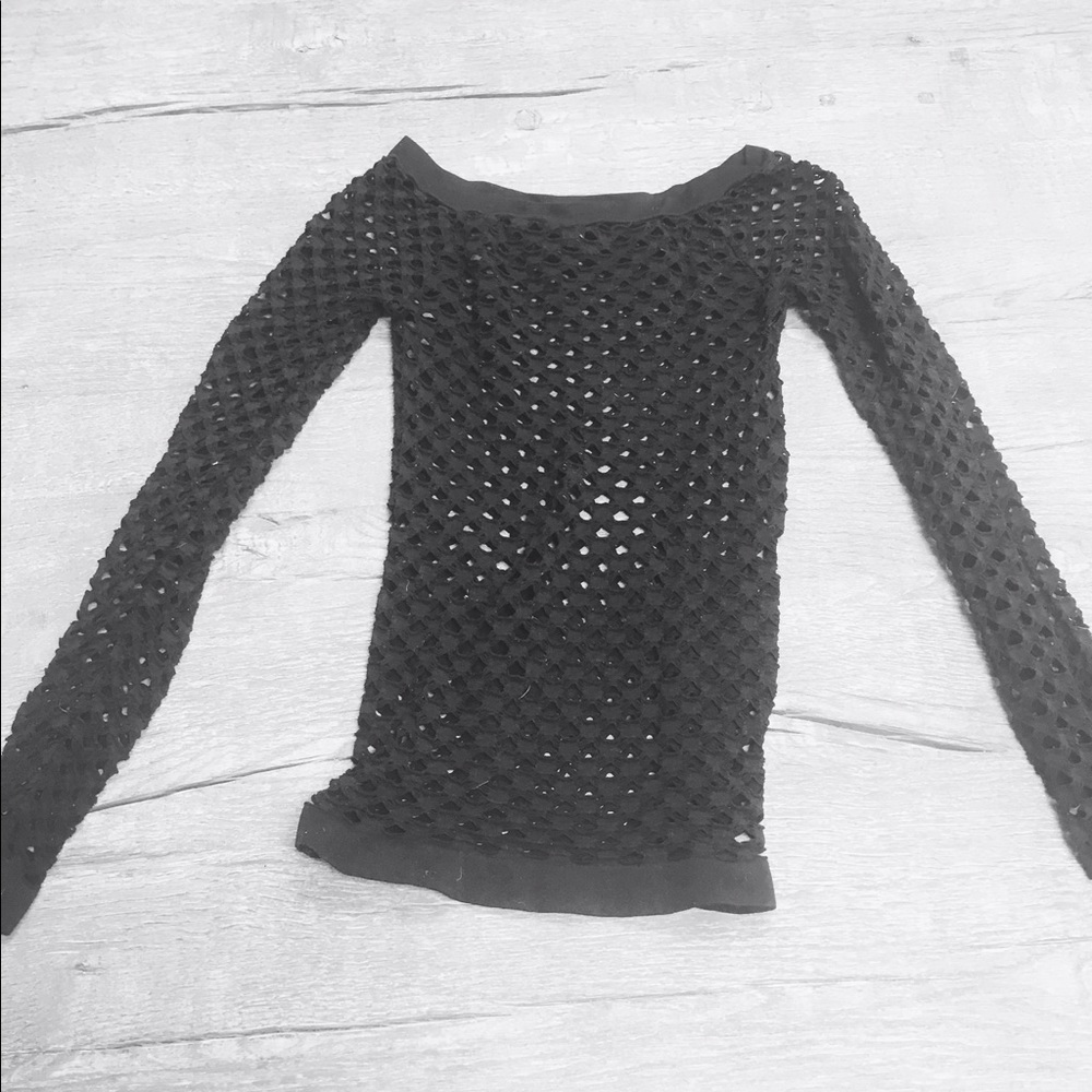malibu sugar fishnet long sleeve top