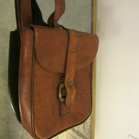 Tan Leather Messenger Postman Style Satchel Backpack