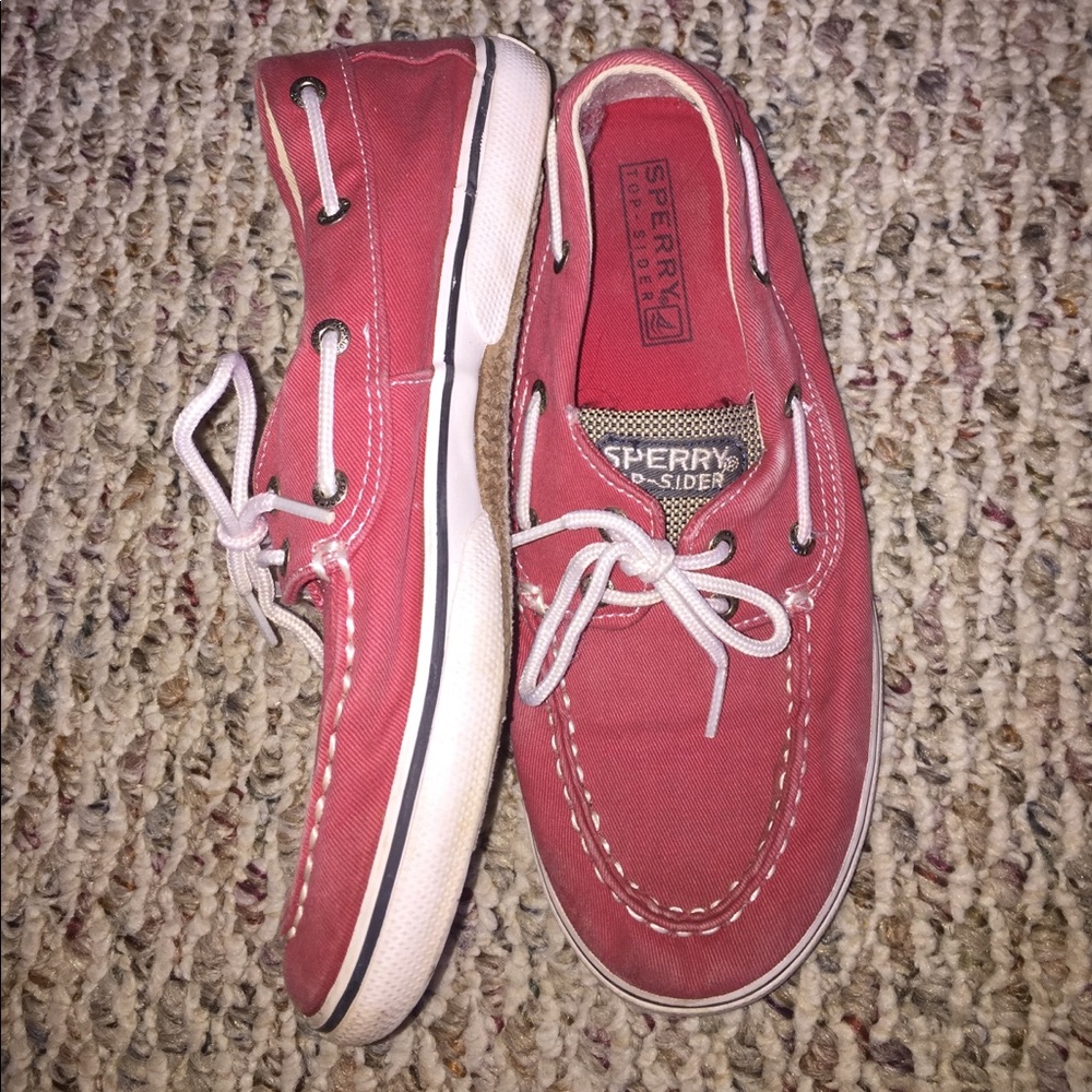 Kids 4m/ Women's 6.5 Red Canvas Sperrys!