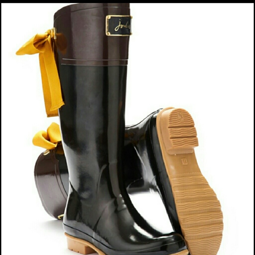 Joules evedon welly black rain boots
