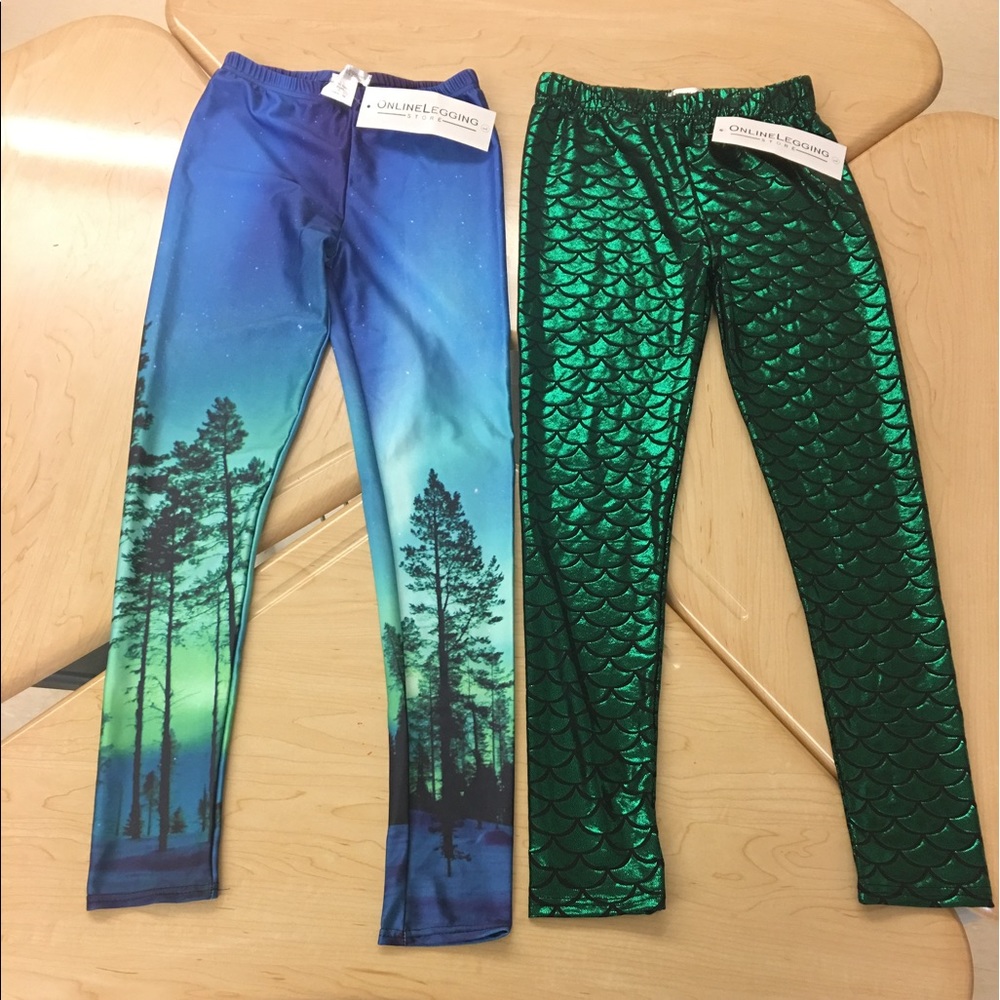 NWT! Adorable tree design and mermaid leggings!